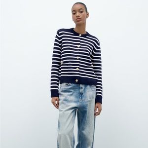 Zara striped knit cardigan